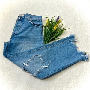 We The Free Maggie Distressed Boyfriend Straight Leg Jeans - Size 28